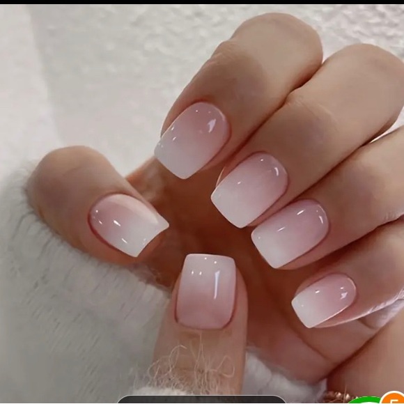 New Press on Nails Glazed Donut French Fake Fun & Fabulous Glue Pads & File - Picture 5 of 8